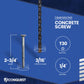 1/4" x 2-3/4" Conquest T-30 Flat Head Concrete Screw - 410 Stainless Steel - Single Dimensions