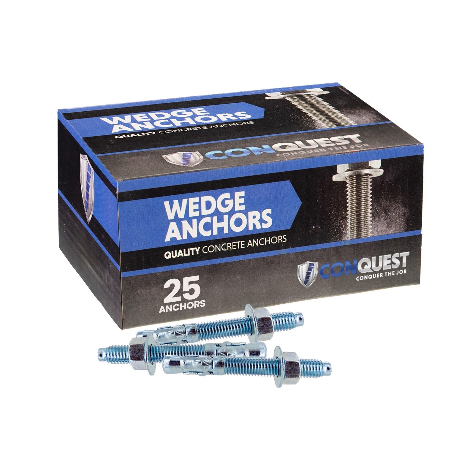 Conquest CWA12-334Z Wedge Anchor 25 Pack