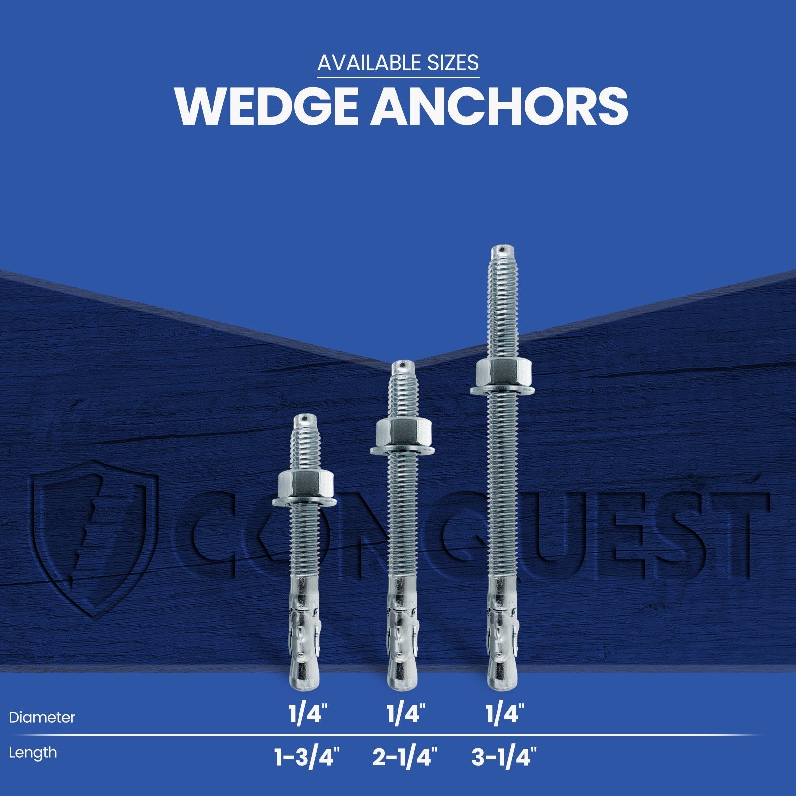 Conquest CWA14-316 Stainless Steel Length Chart
