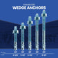 Conquest CWA34 Zinc Wedge Anchors Length Chart