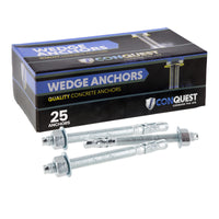 5/8" x 7" Conquest Wedge Anchors - 316 Stainless Steel, Pkg 25
