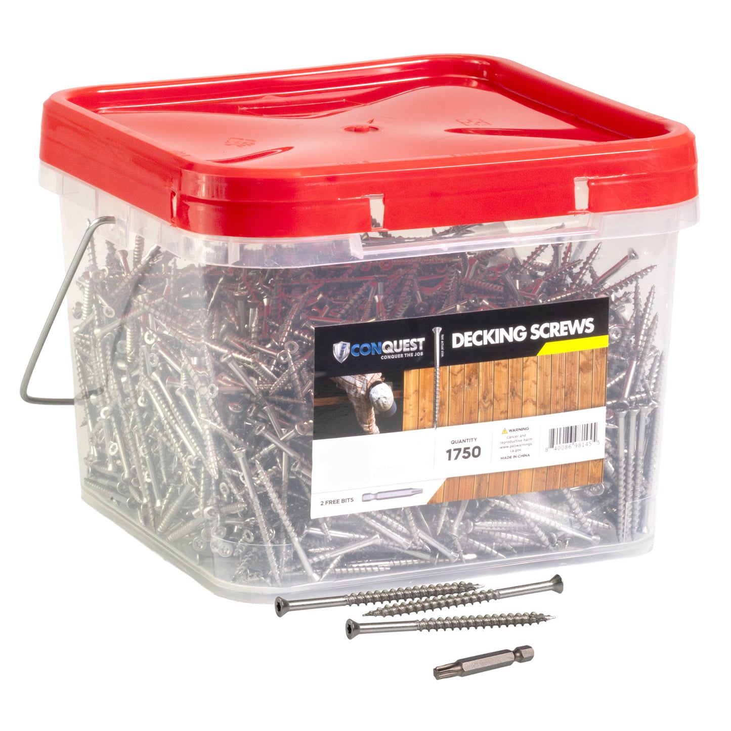 #8 x 3" Conquest T15 Trim Head Deck Screws - 316 Stainless Steel, Pkg. 1,750