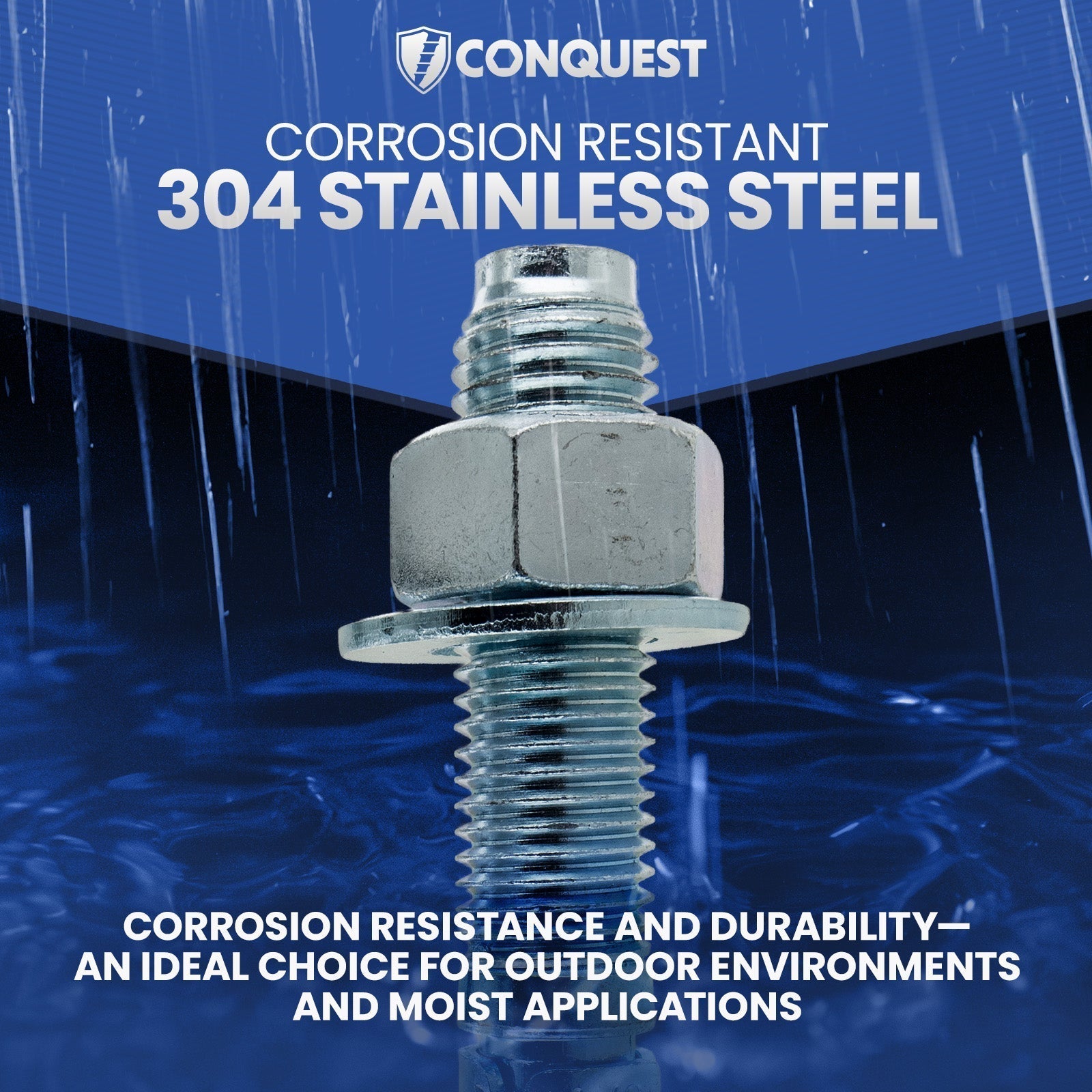 Conquest Wedge Anchor Corrosion Resistance - 304 Stainless Steel