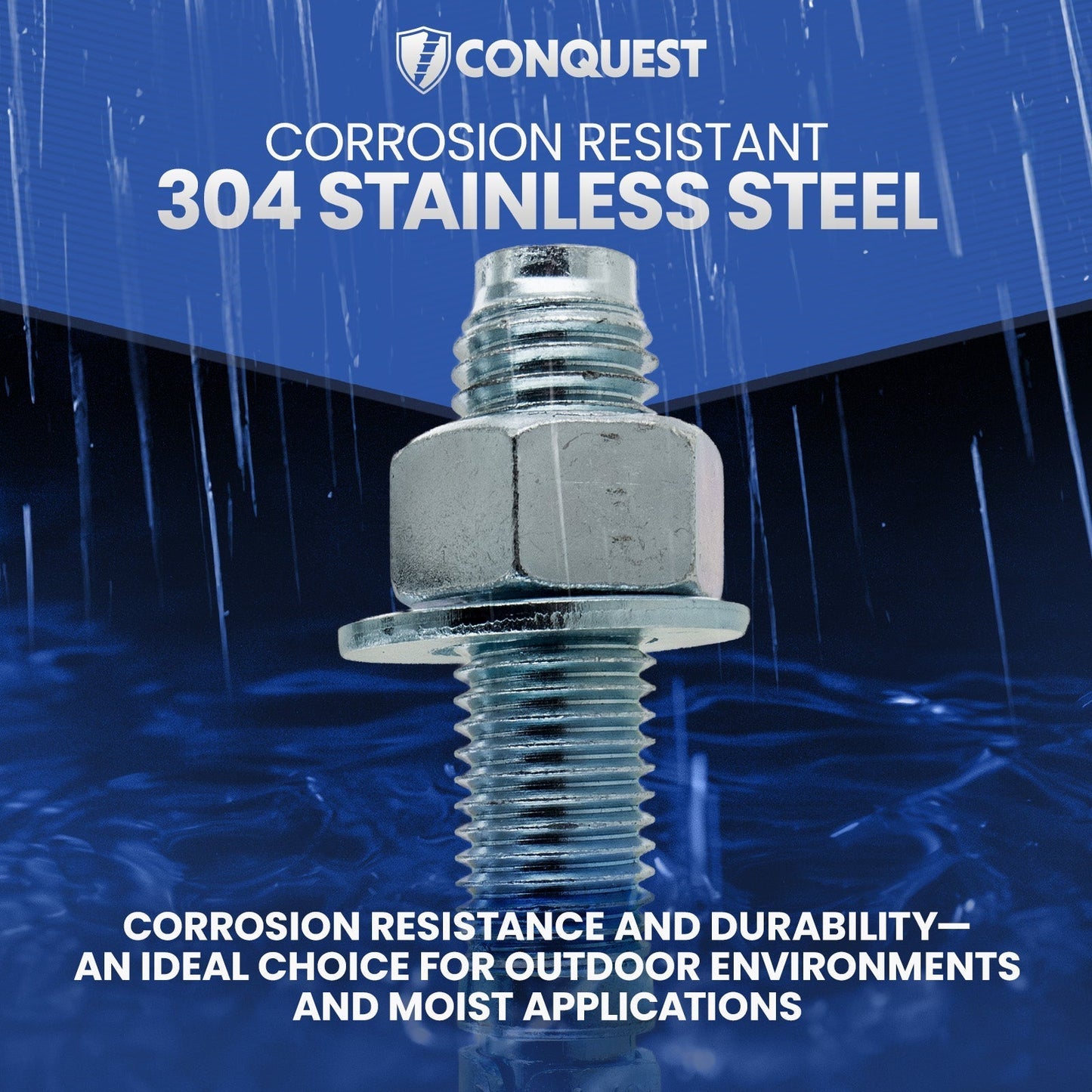 Conquest Wedge Anchor Corrosion Resistance - 304 Stainless Steel