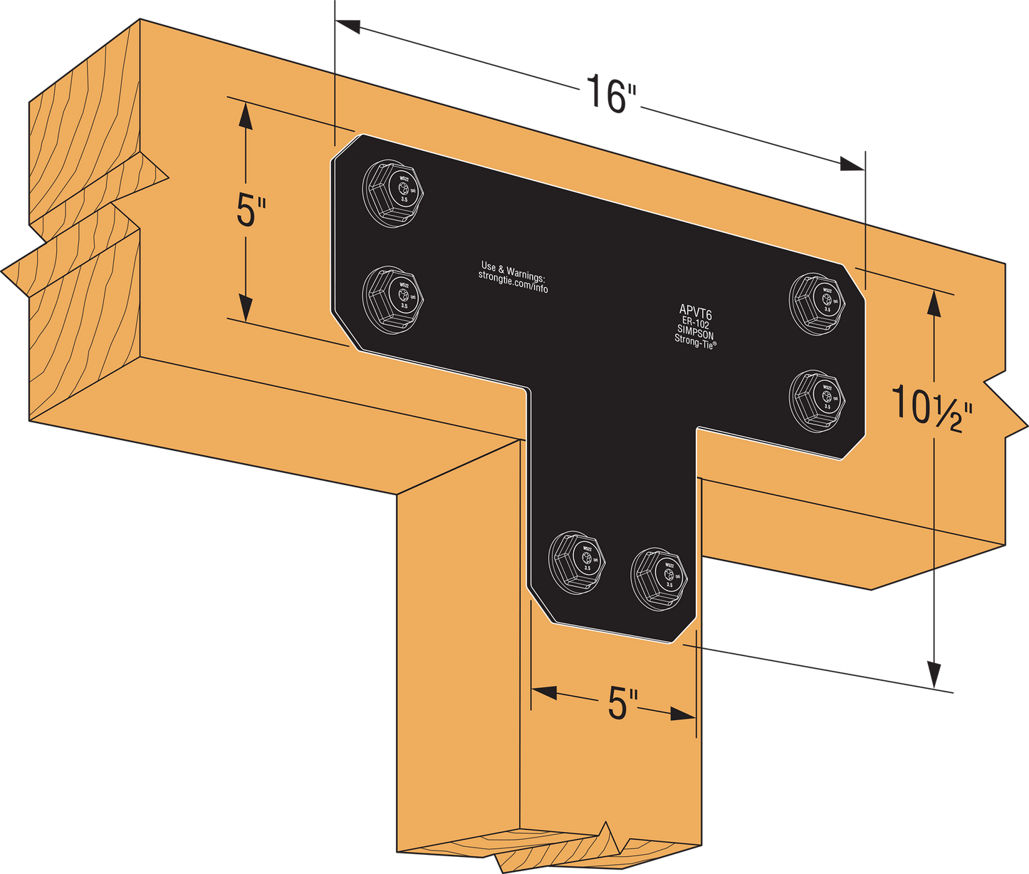 Simpson APVT6 Avant Ornamental T Strap - With Required Fasteners