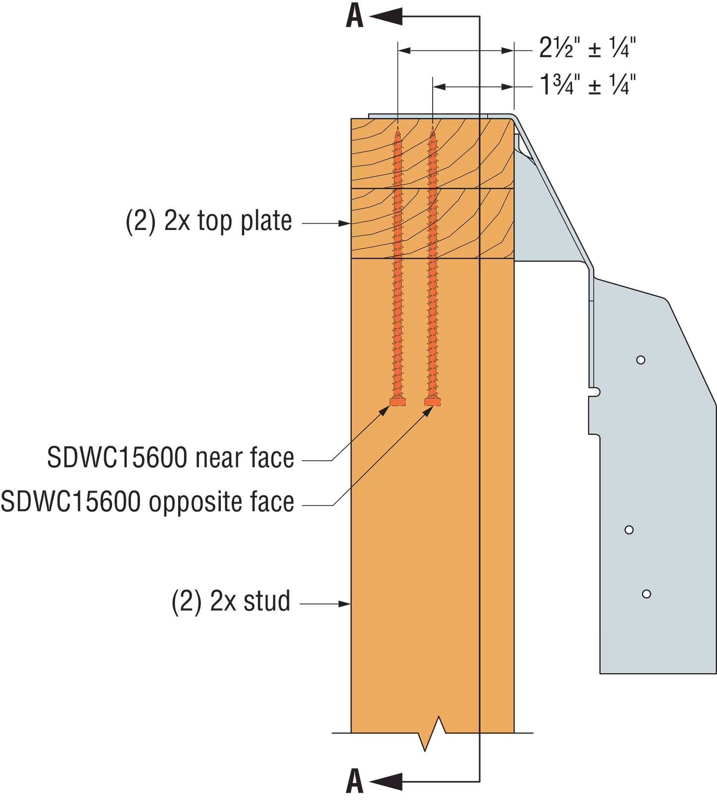 Simpson DGHT3.62/18 3-1/2" x 18" Top-Flange Fire Wall Hanger - G90 Zinc Galvanized