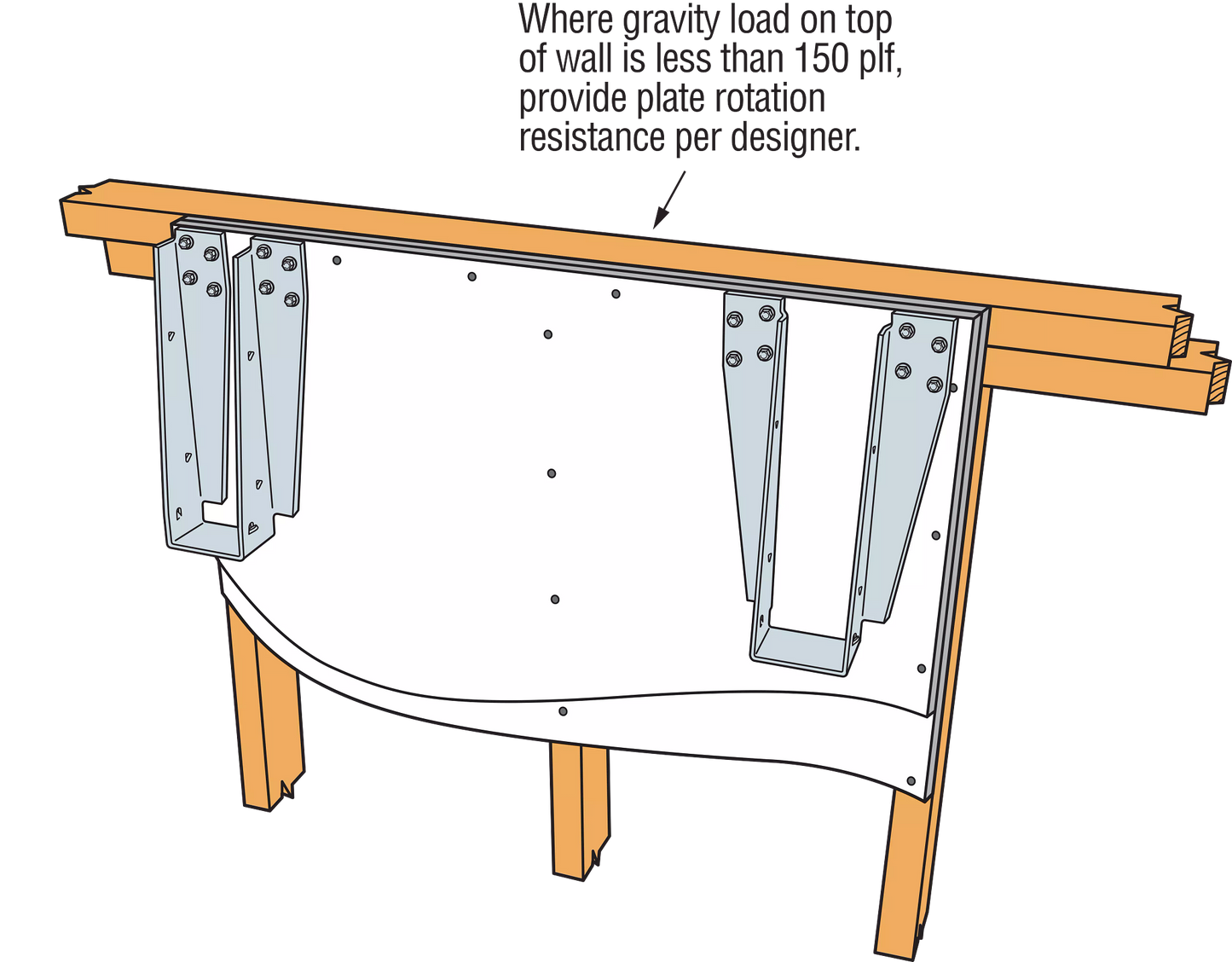 Simpson DHU3.56/11.88TF Drywall Top Flange Hanger w/SDS Screws - G90 Galvanized, Made to Order Non-Returnable