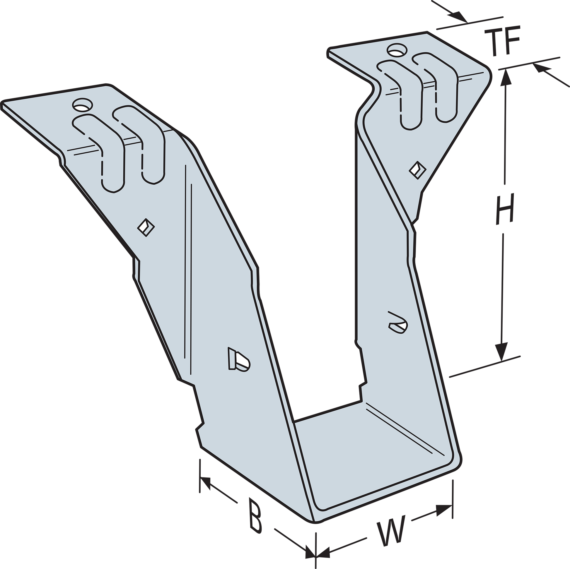 Simpson PF24Z 2x4 Post Frame Hanger - ZMAX Finish