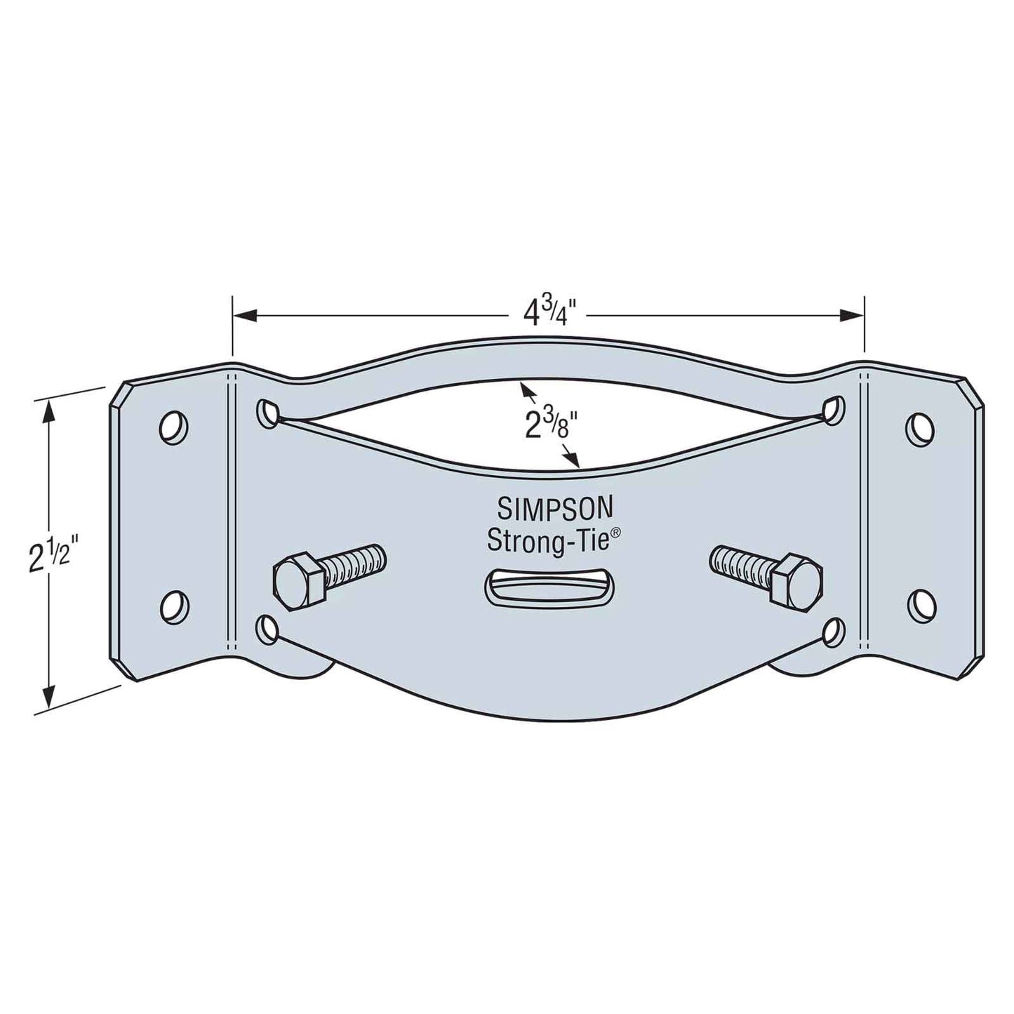 Simpson Strong-Tie PGTIC2Z-R 2-3/8" O.D. Pipe Grip Tie - ZMAX
