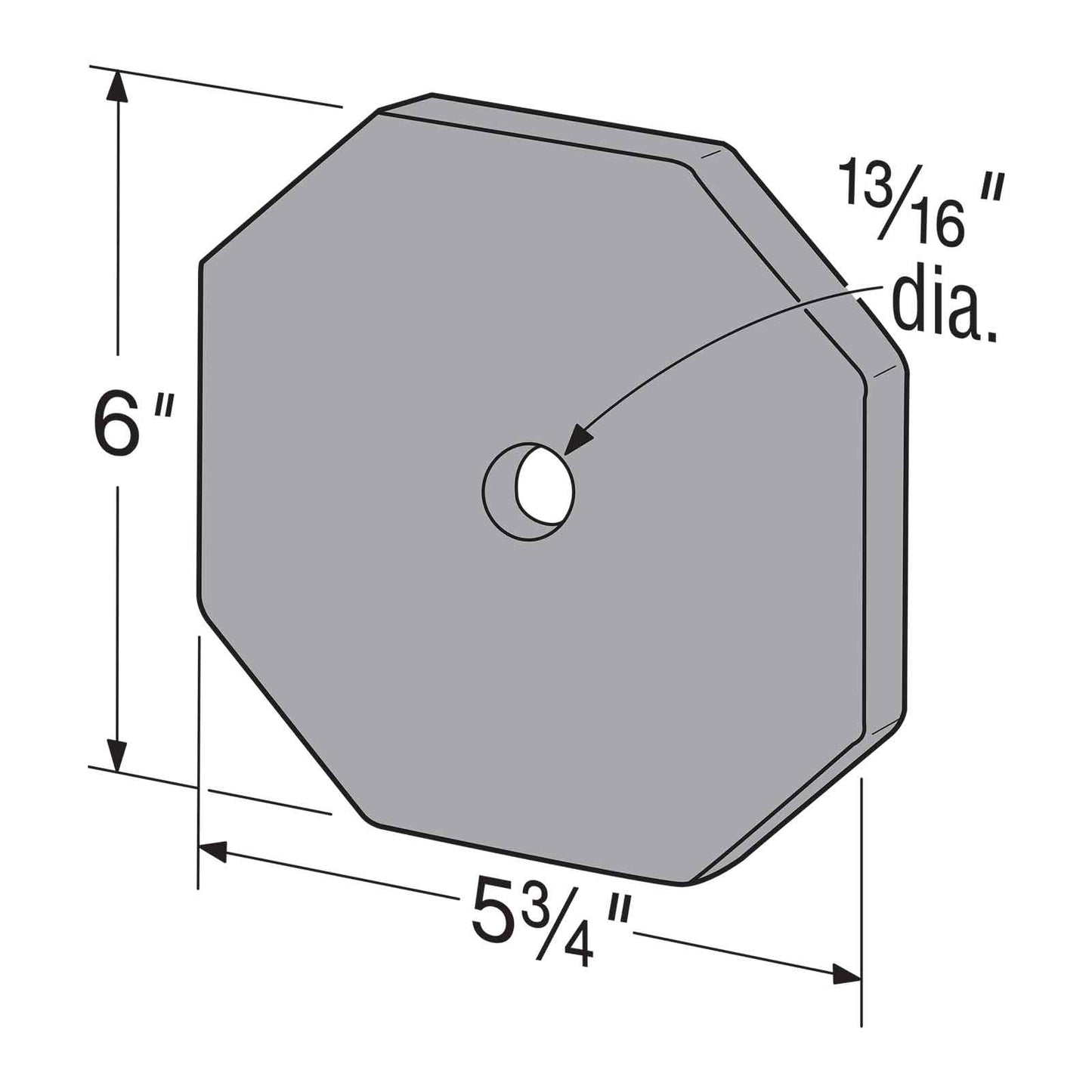 Simpson RP6 Retrofit Plate - Dimensions