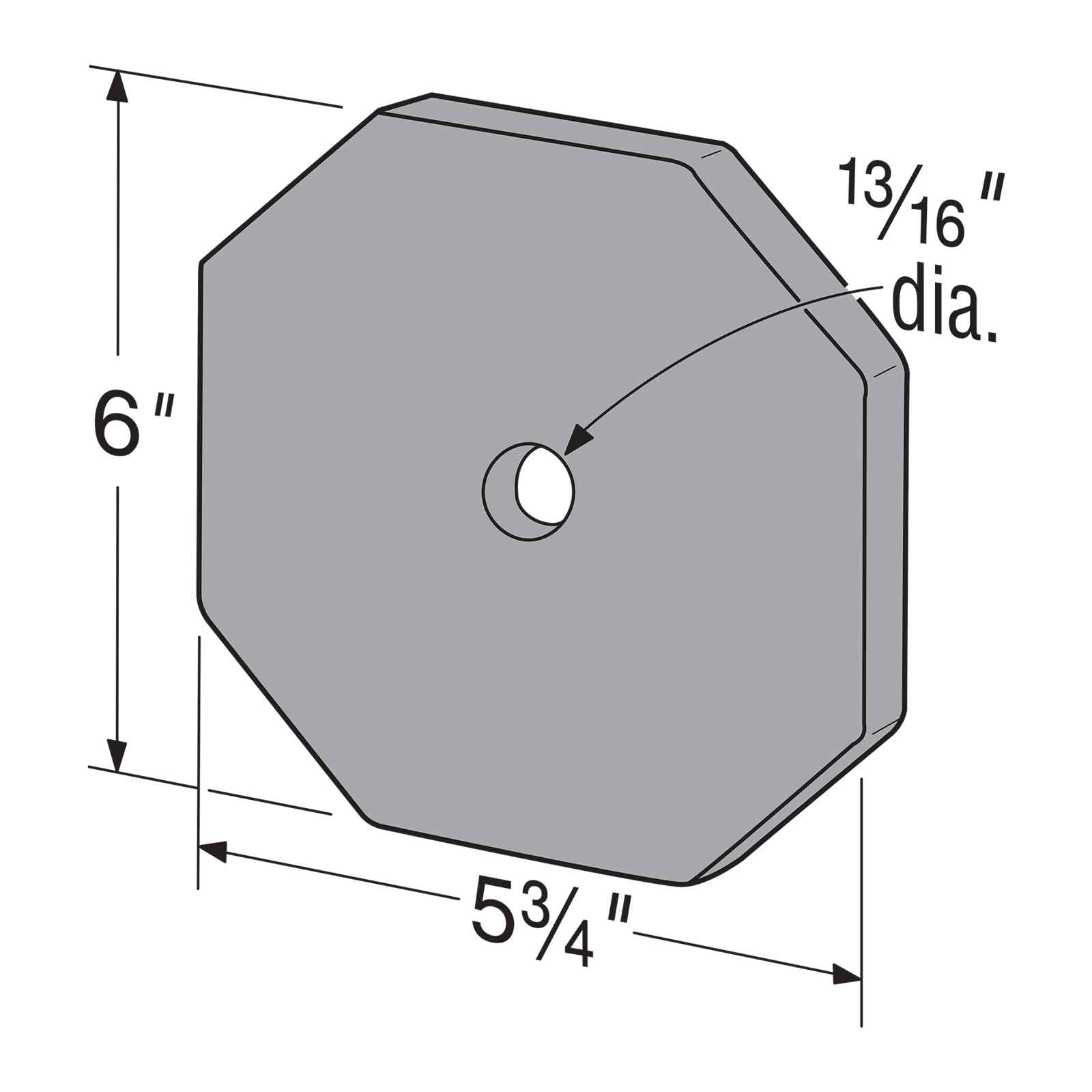 Simpson RP6 Retrofit Plate - Dimensions