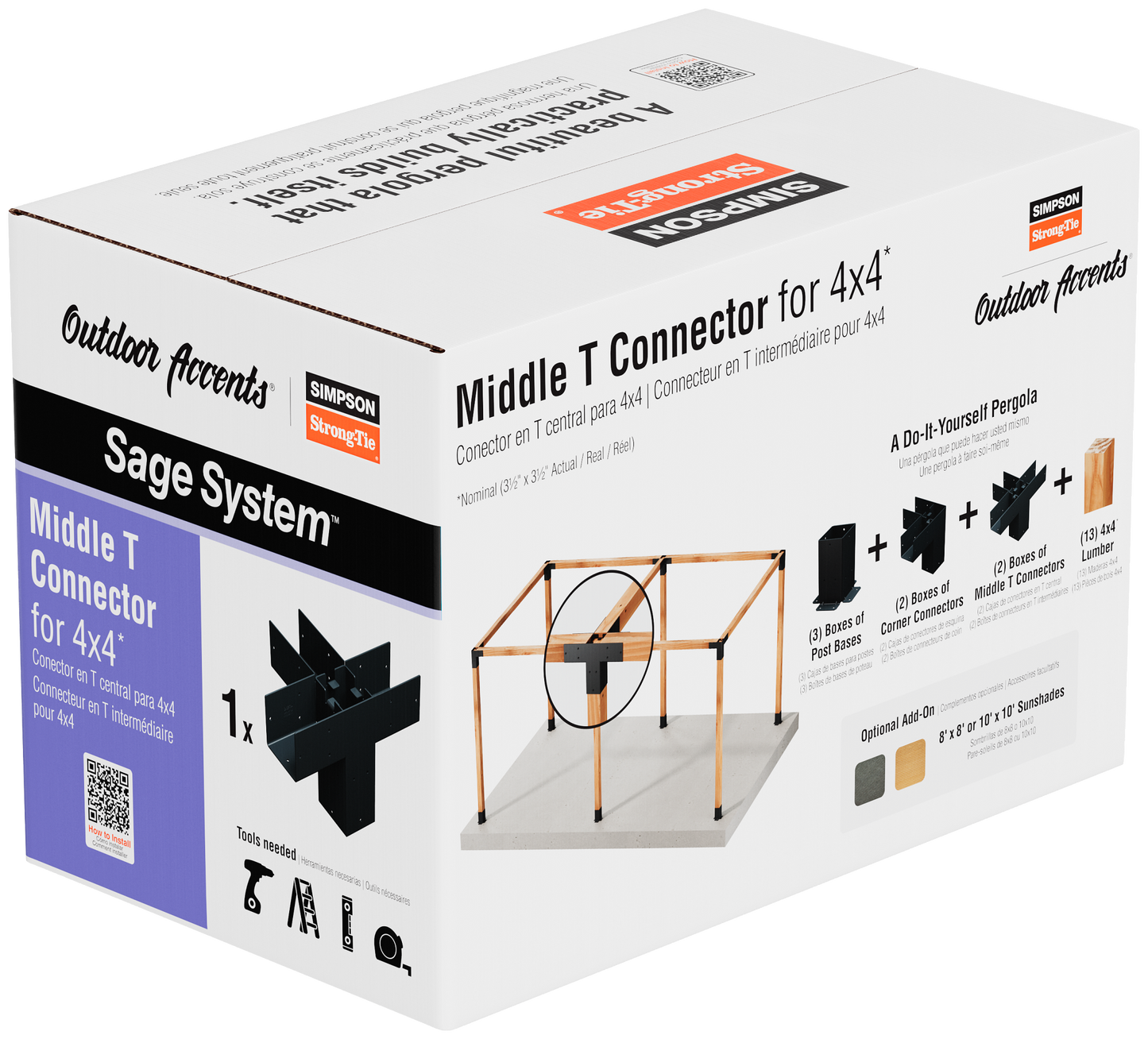 Box of Simpson Sage System Middle T Connectors for DIY Pergola