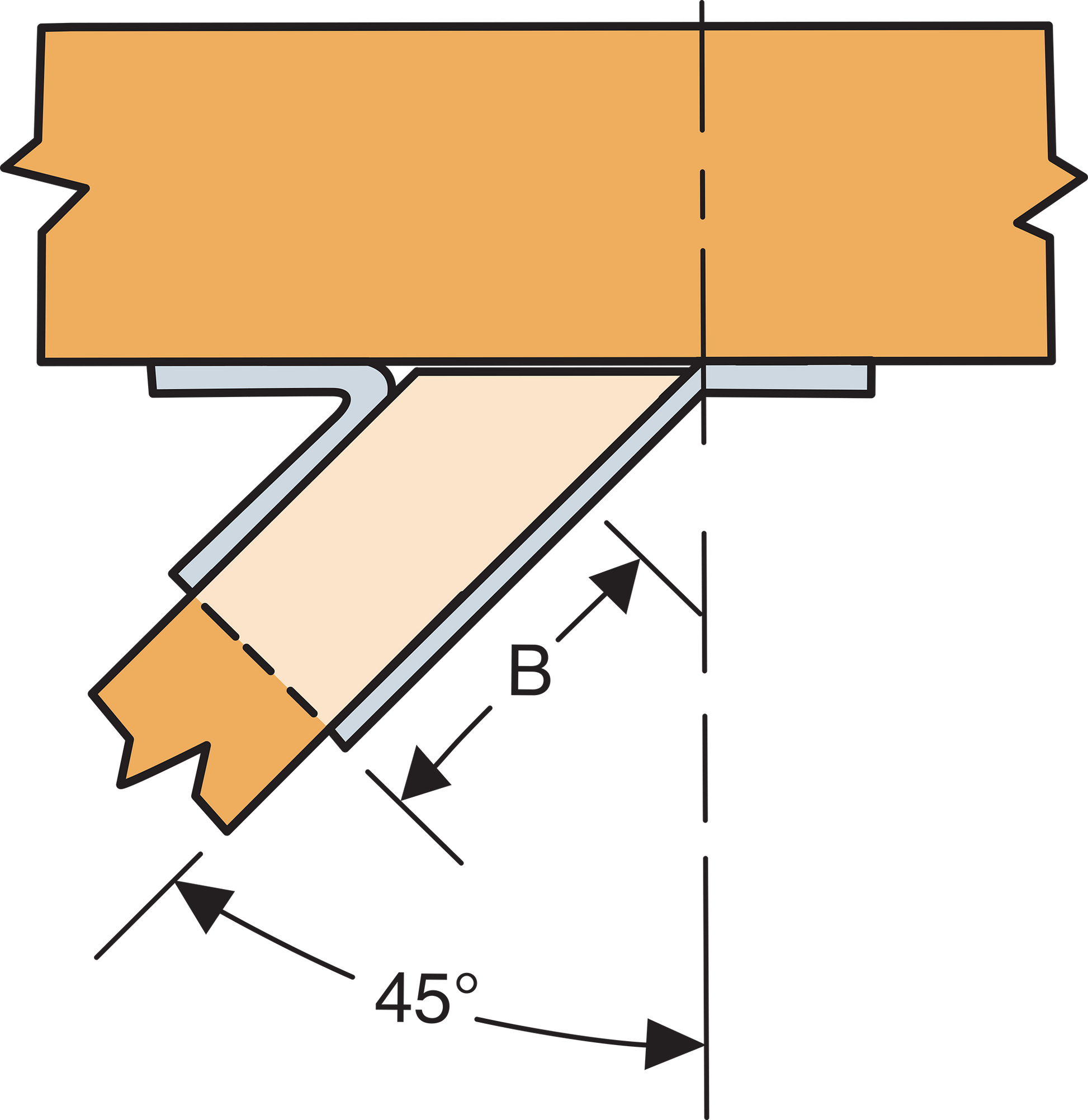 SUL Installed - Skewed U-Hanger LEFT