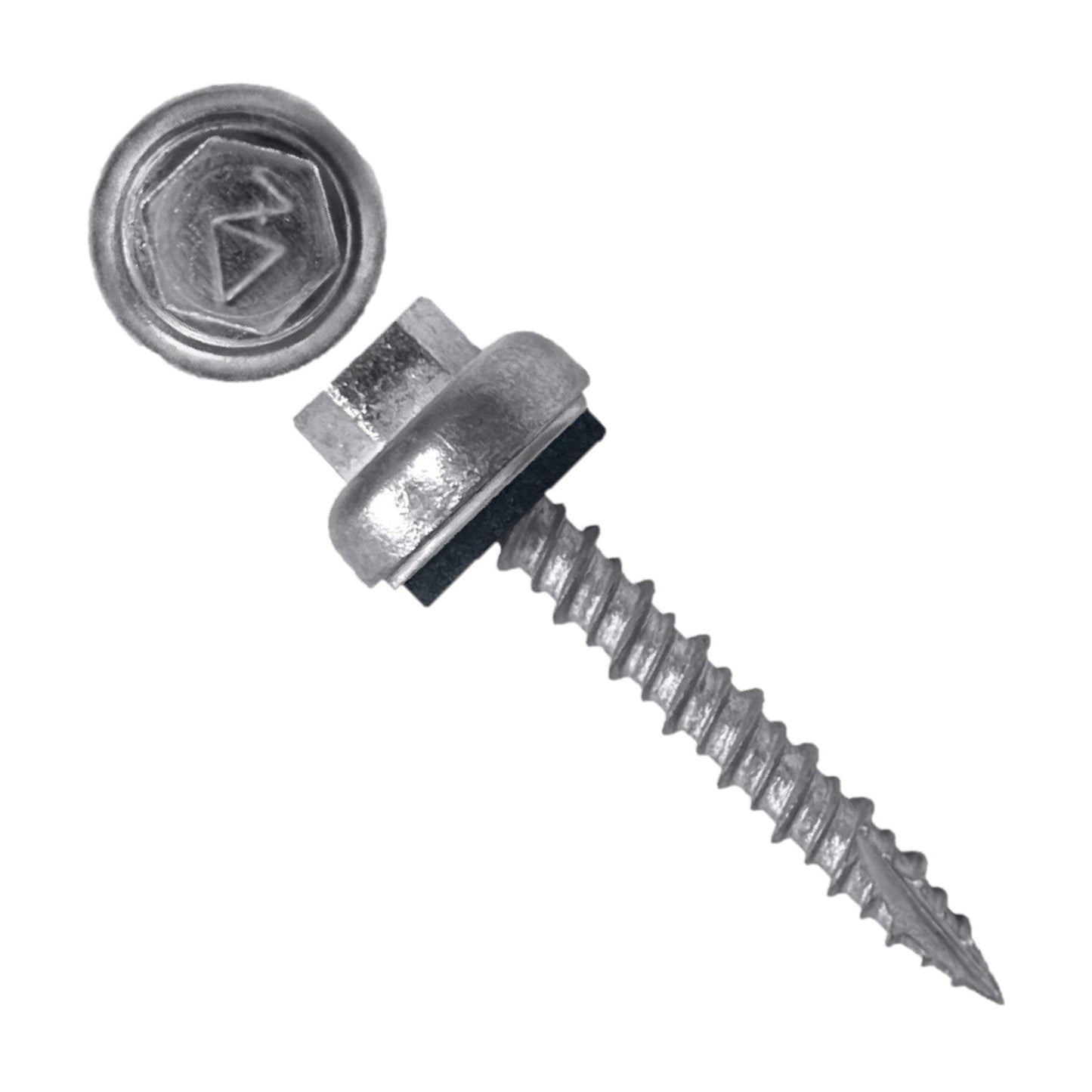 Daggerz zinc hex head pole barn screw with alloy cap and epdm washer