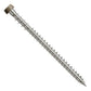 Metal screw with a threaded shaft and brown head on a white background