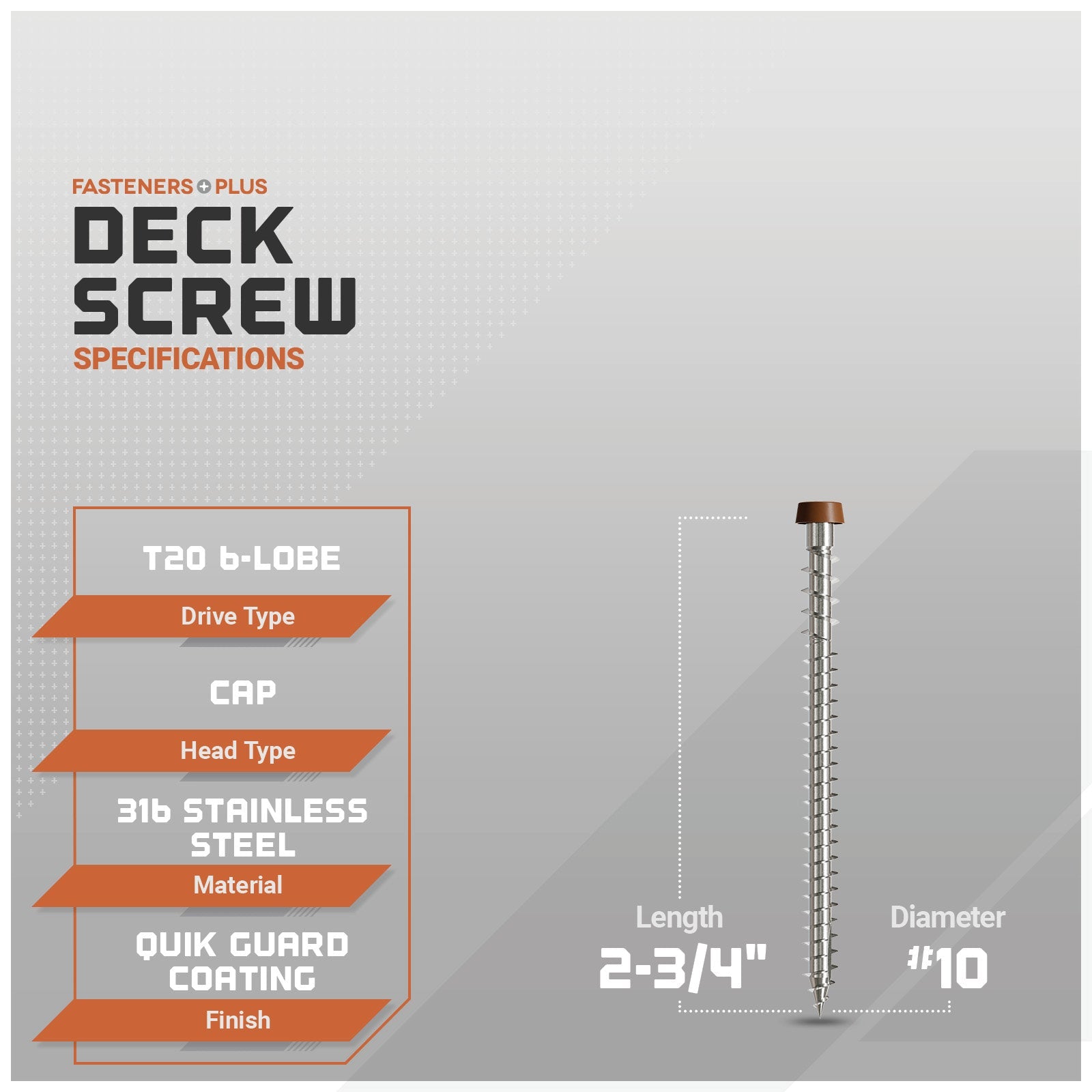Deck screw specifications