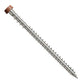 Metal screw with a brown head on a white background
