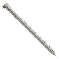 Metal screw with a threaded shaft and gray head on a white background