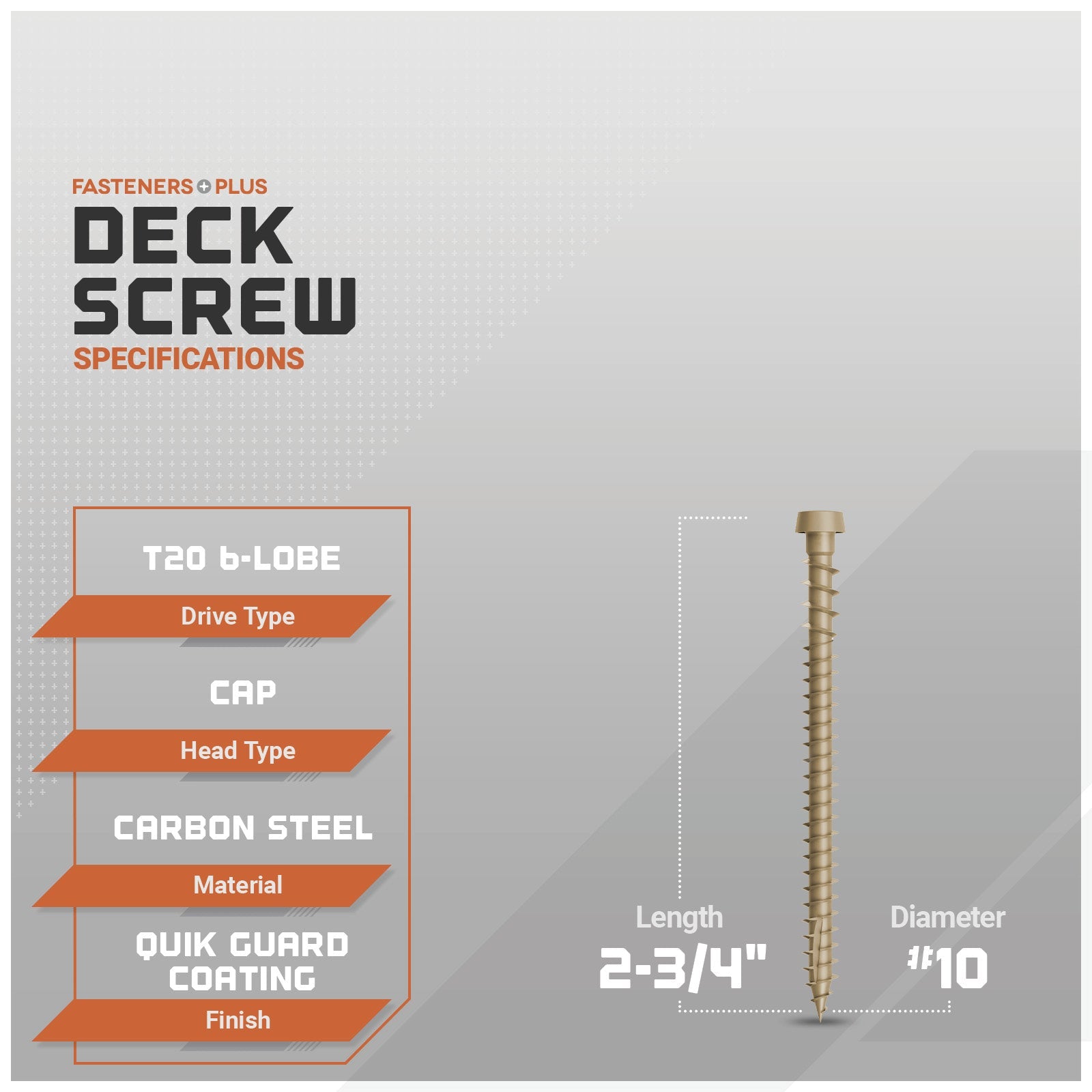 Deck screw specifications