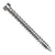 Metal screw with threading on a white background