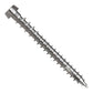 Metal screw with threading on a white background