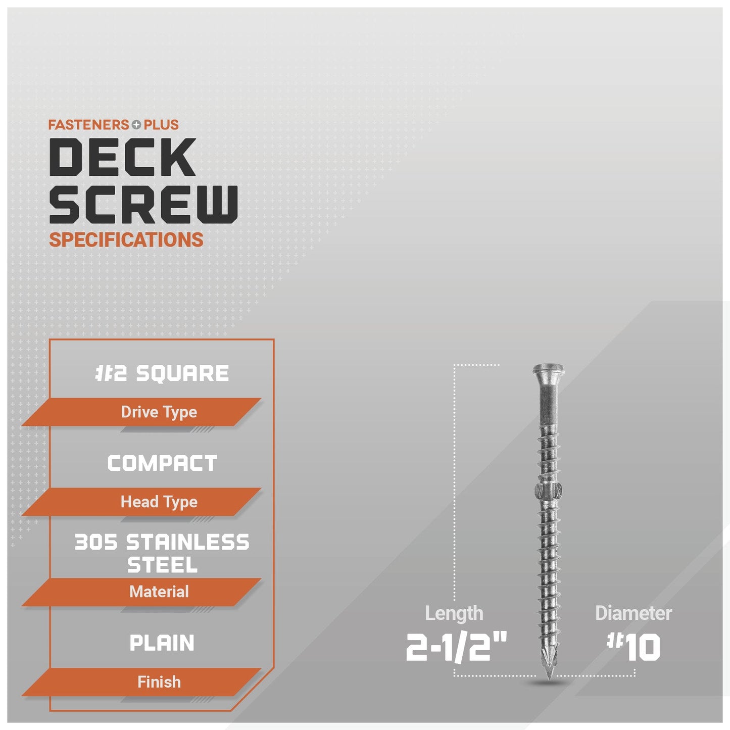 Deck screw specifications