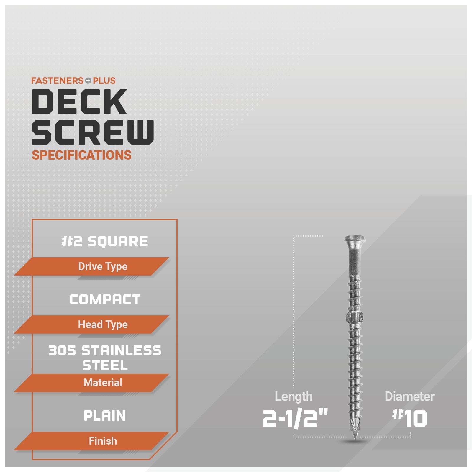 Deck screw specifications