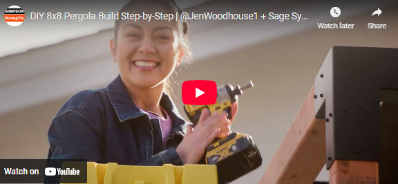 Load video: DIY 8x8 Pergola Build Step-by-Step | ‪‪@JenWoodhouse1‬ + Sage System