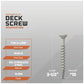 #10 x 3-1/2" Daggerz T25 Flat Head Deck Screw - 316 Stainless Steel, Pkg. 1,000