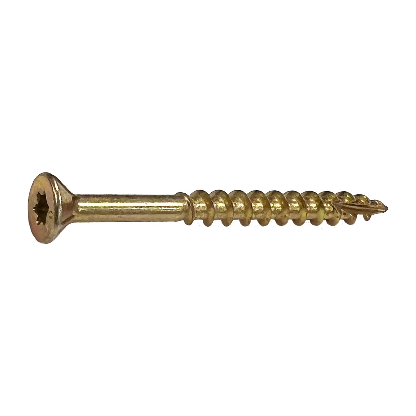 #8 x 1-1/4" T20 Flat Head Deck Screw - Yellow Zinc