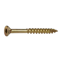 #8 x 1-1/4" T20 Flat Head Deck Screw - Yellow Zinc