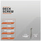 #7 x 1-5/8" #1 Square Trim Head Deck Screw - 305 Stainless Steel, Pkg. 5,000