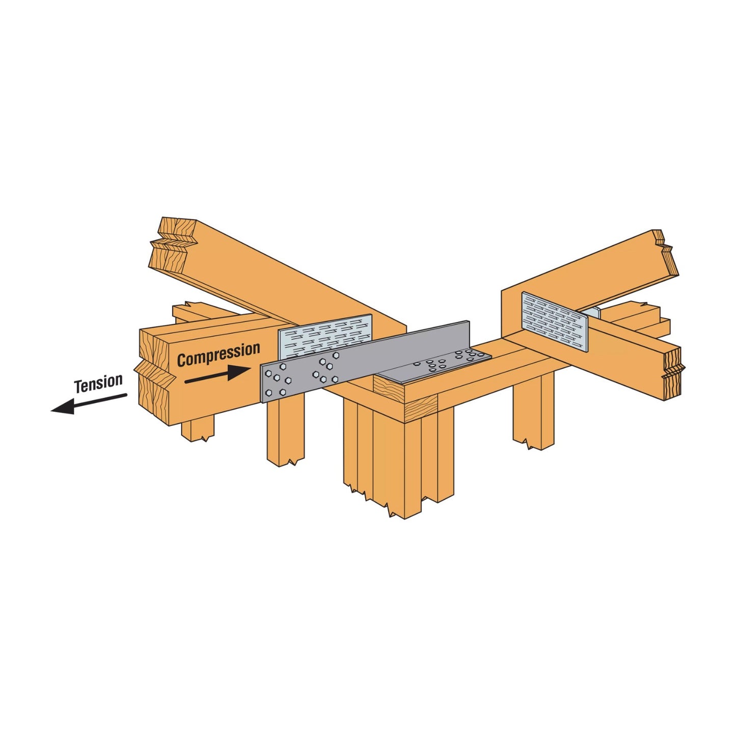 Simpson Strong-Tie Drag strut connector installation illustration