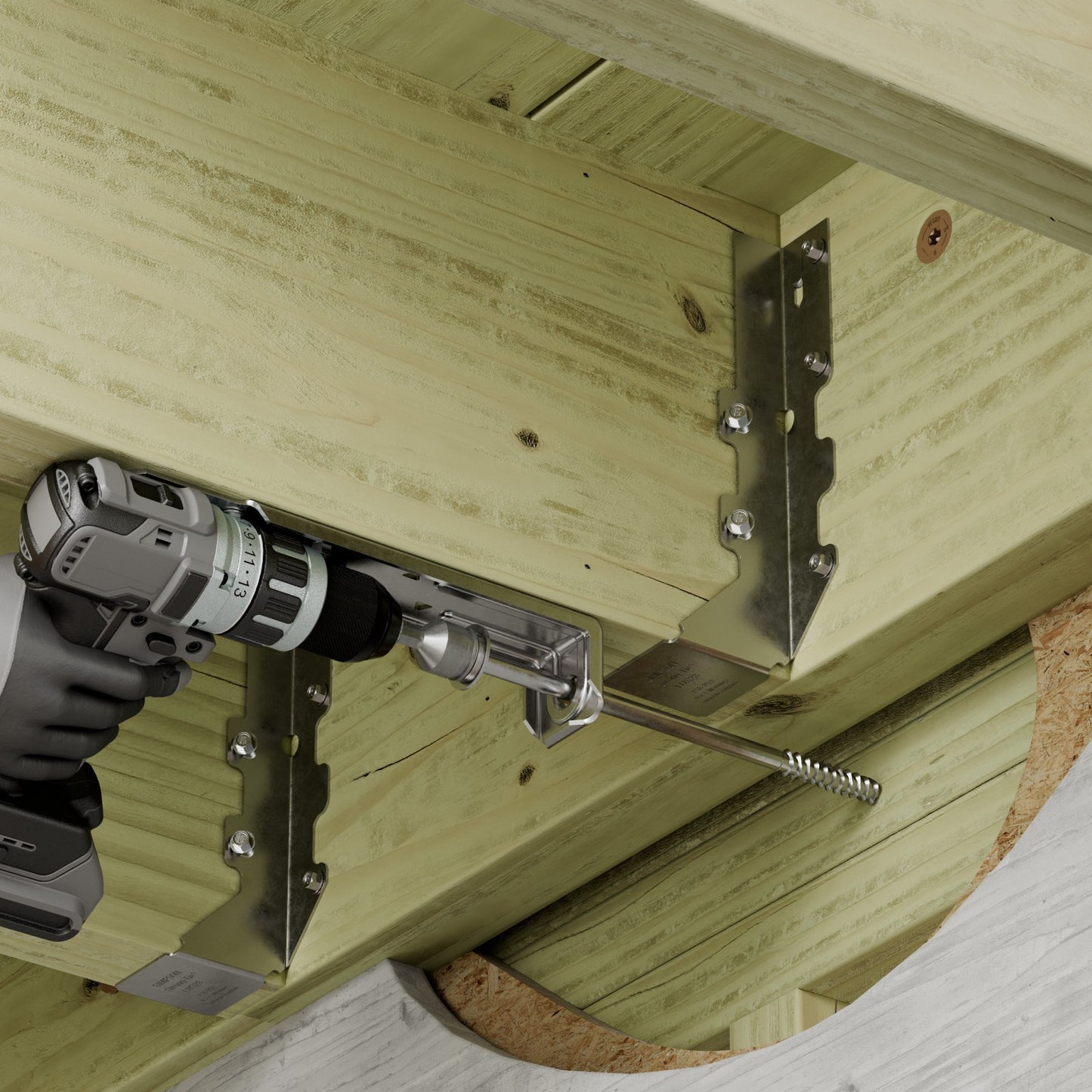 Simpson Strong-Tie DT1SS Deck Tension Tie Kit installation