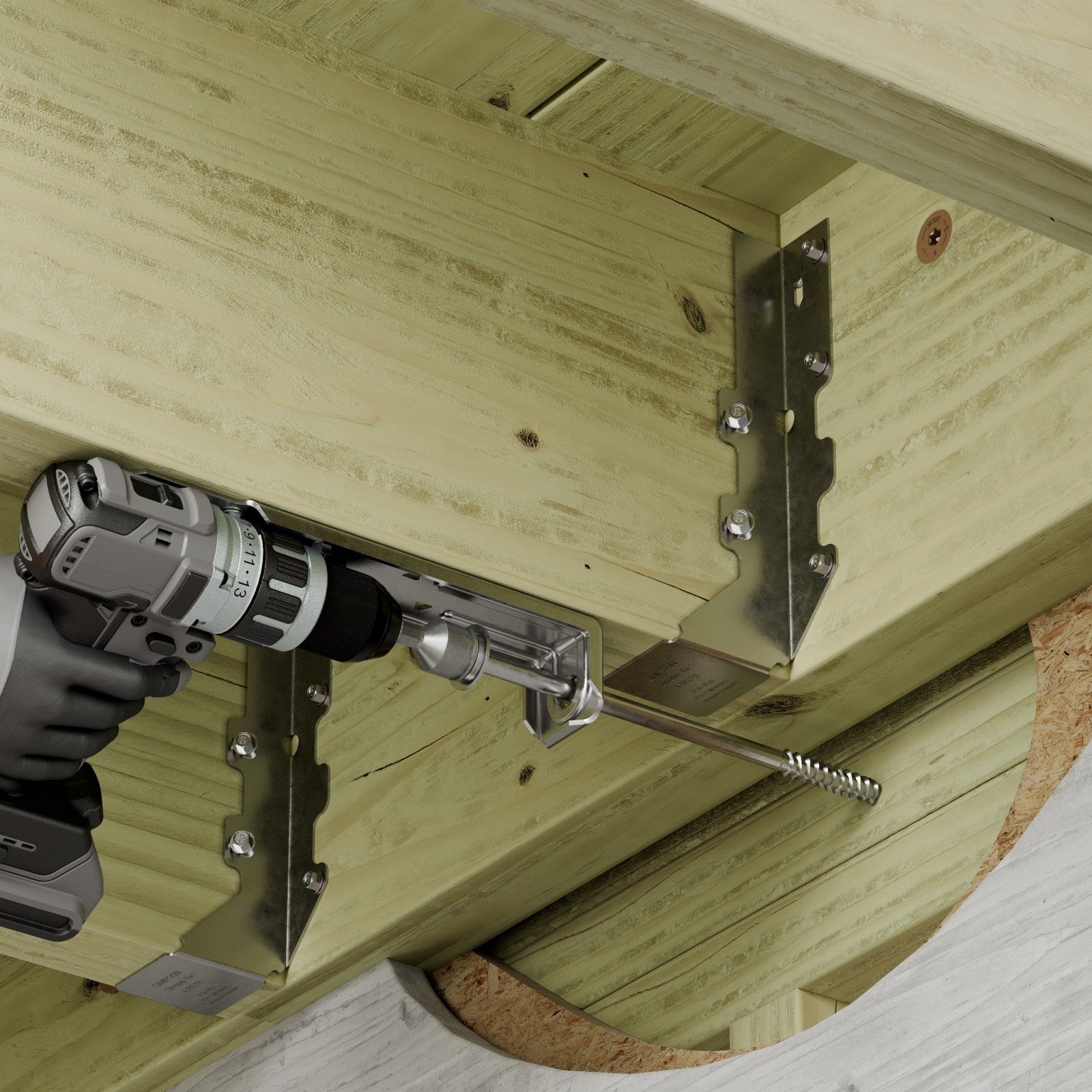 Simpson Strong-Tie DT1SS Deck Tension Tie Kit installation