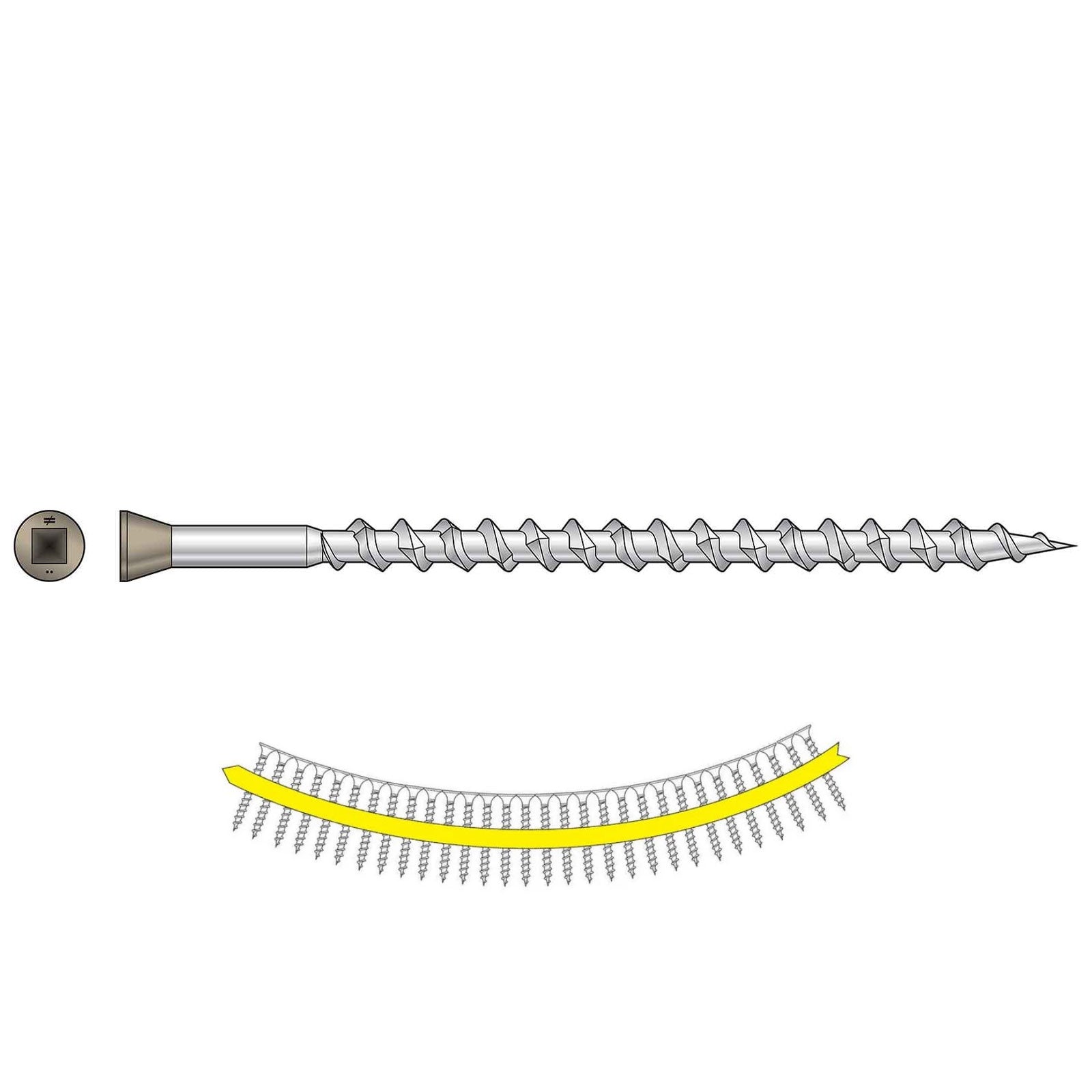 #7 x 2-1/2" Quik Drive 305 Stainless Trim Head Deck Screw - Tan 02, Pkg 1000