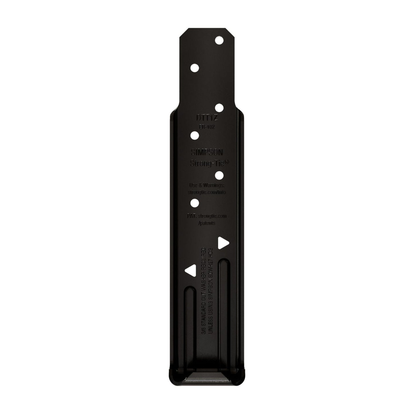 Simpson Strong-Tie DTT1PC Deck Tension Tie for 2x - Black Powder Coat, ZMAX