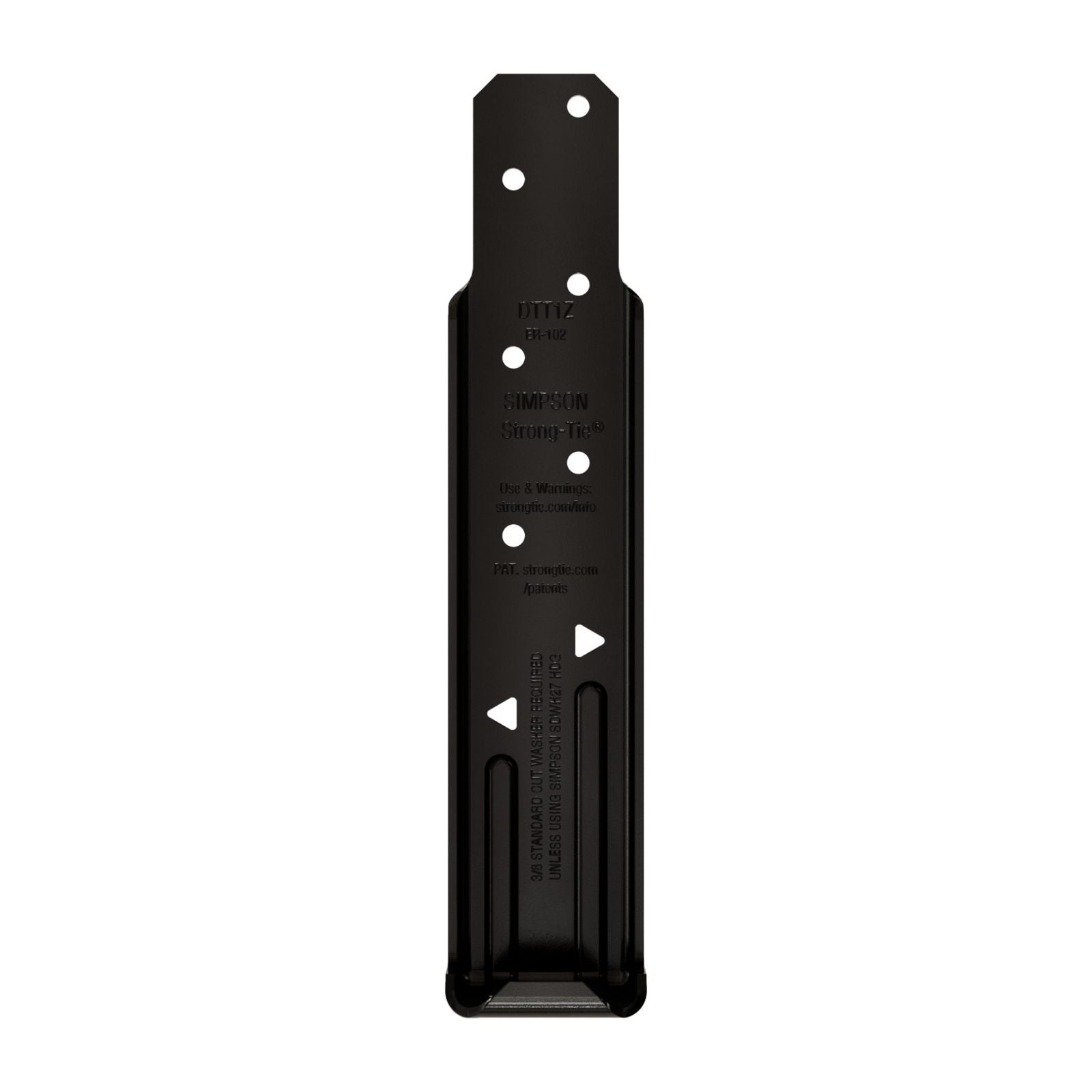 Simpson Strong-Tie DTT1PC Deck Tension Tie for 2x - Black Powder Coat, ZMAX