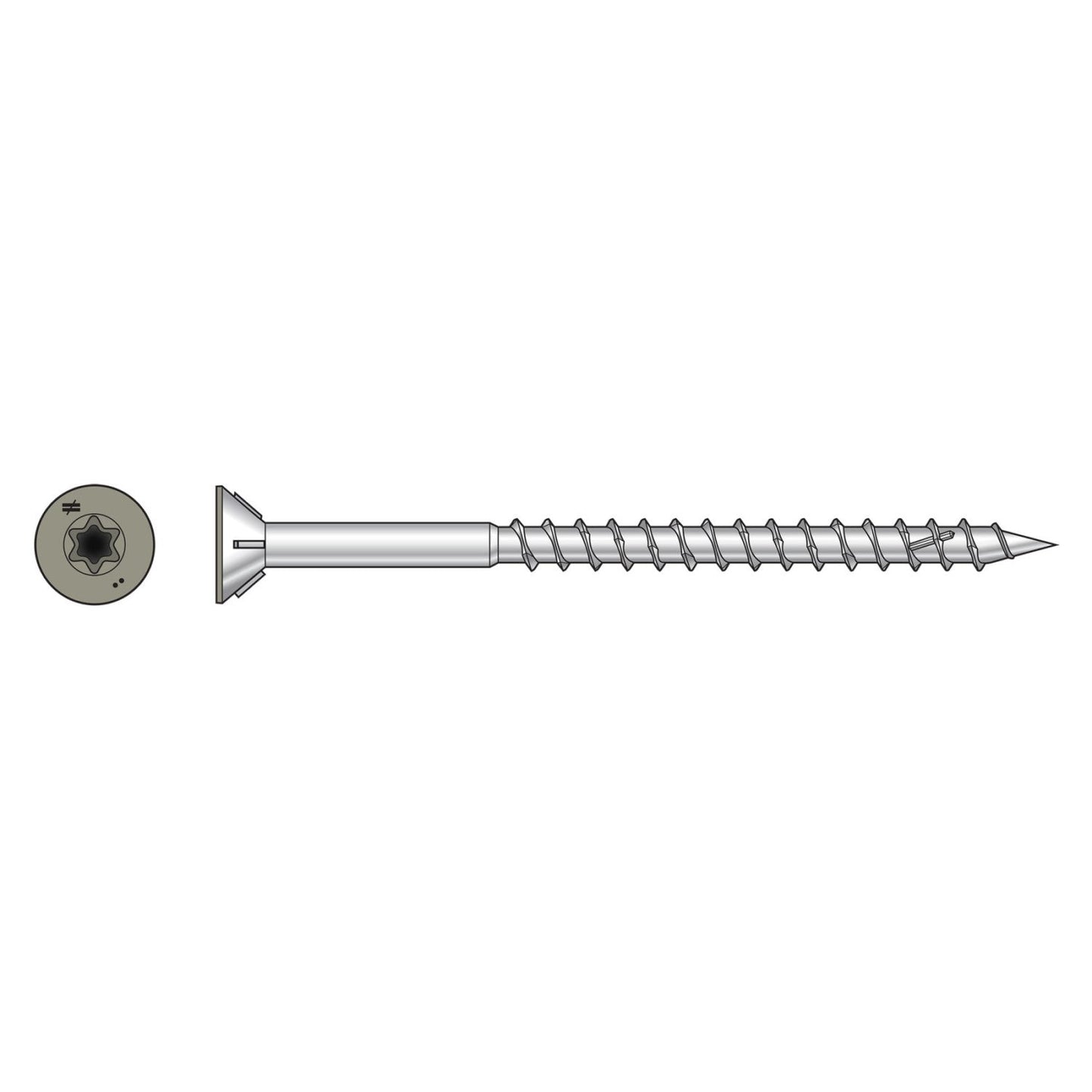 DWP Flat Head Wood Screw - Gray