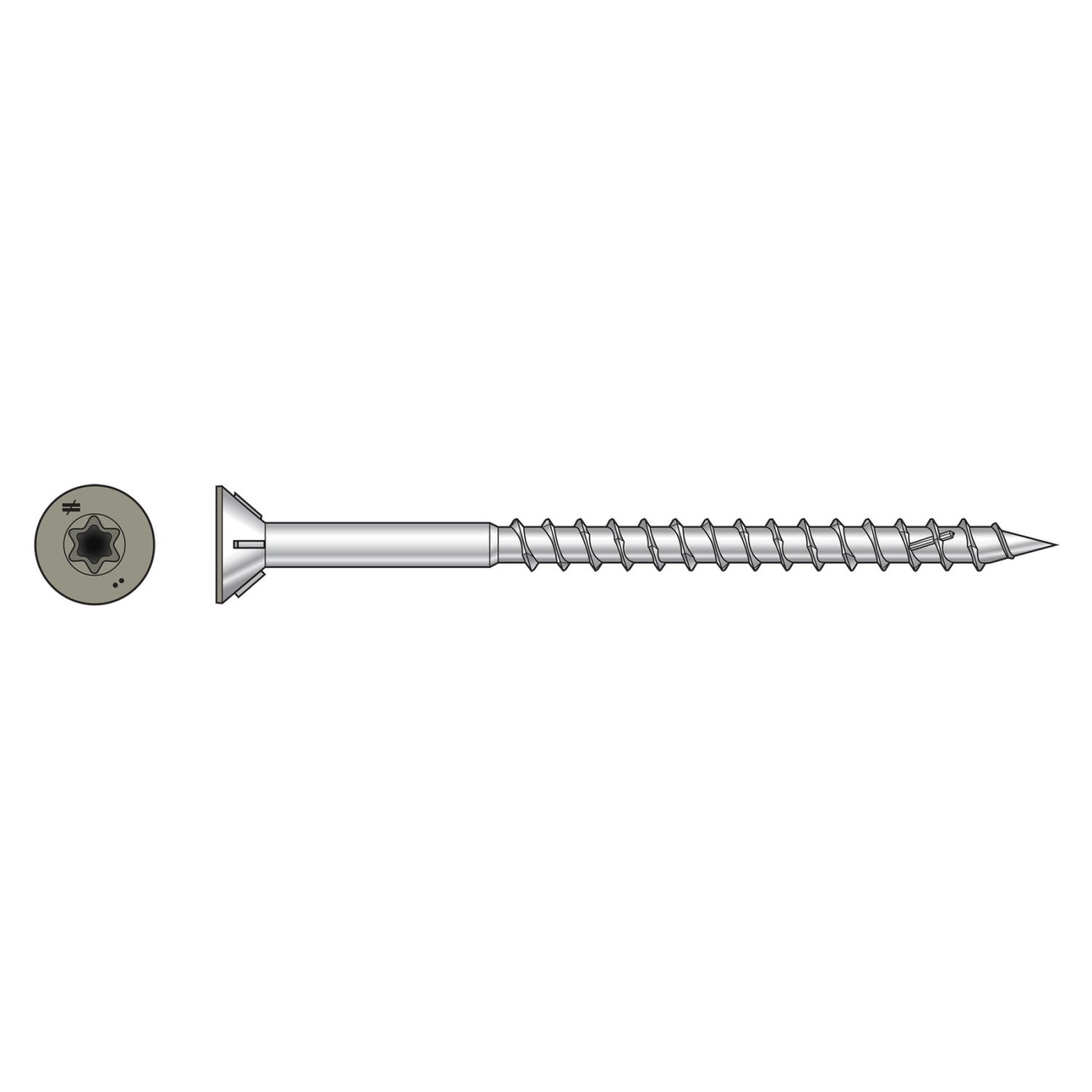 DWP Flat Head Wood Screw - Gray