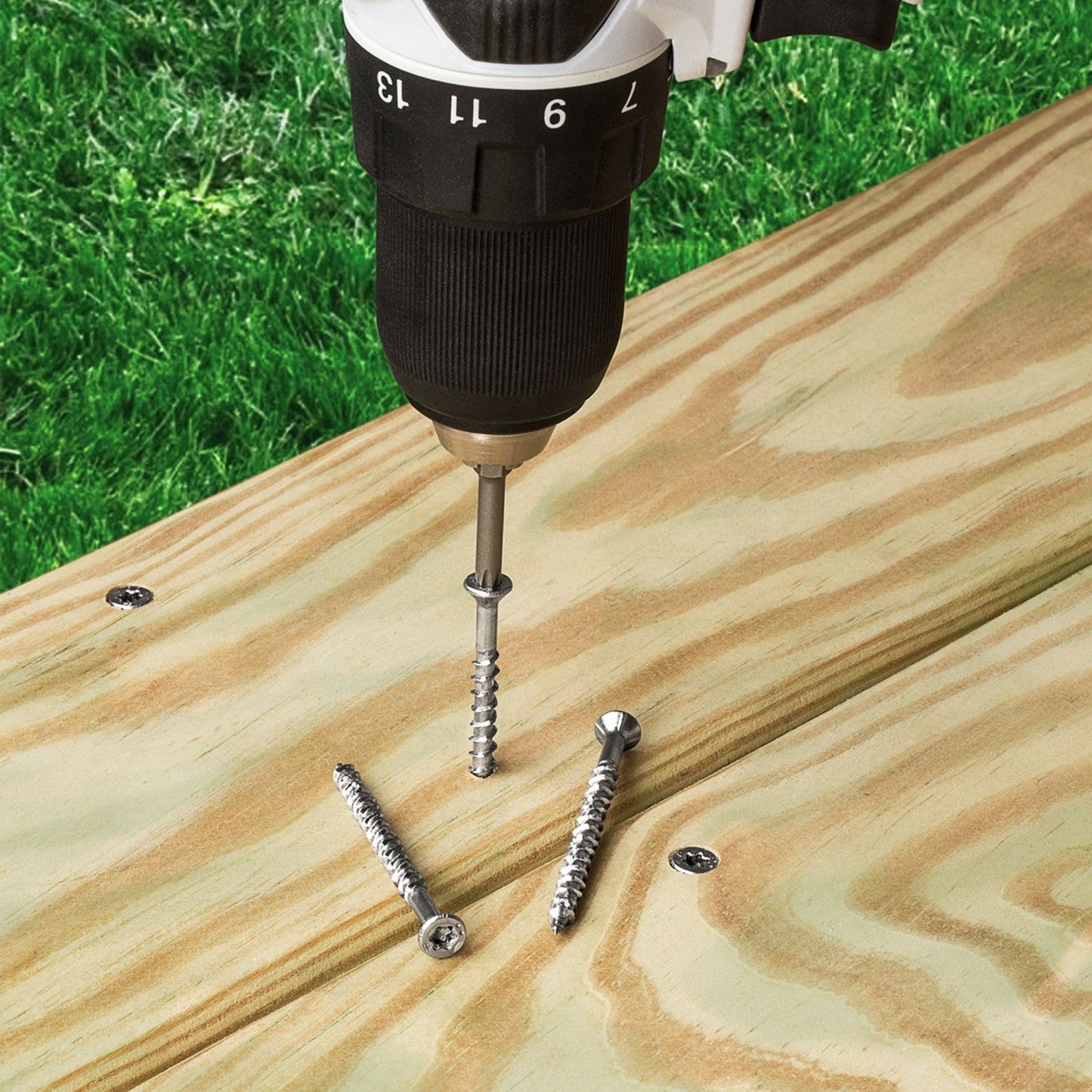 Deck-Drive DWP WOOD SS Screw Flat-Head Type 305 Stainless Steel Installation