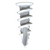 White plastic screw on a white background
