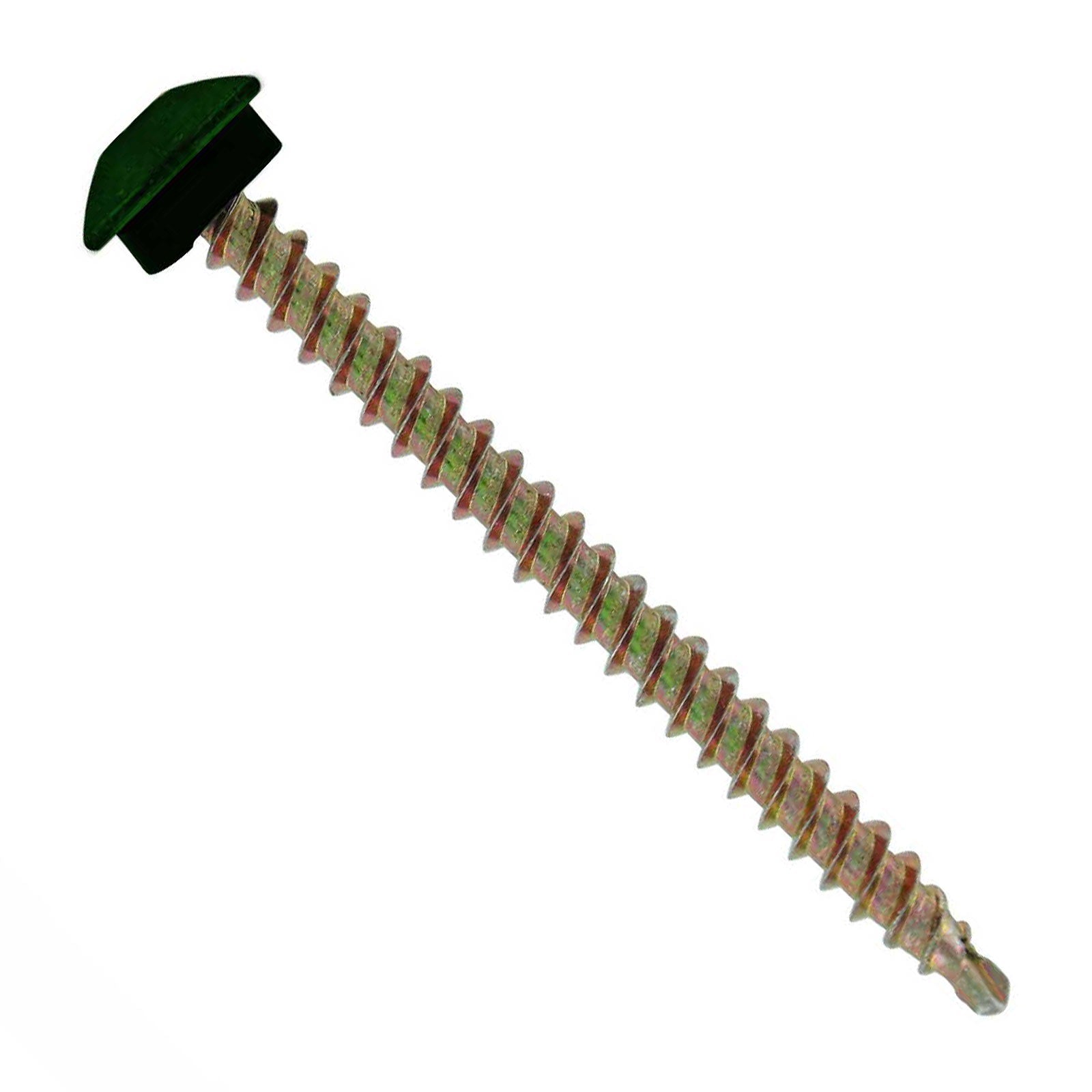 #10 x 212 inch Eclipse Woodbinder Metal Roofing Screw Forest Green Pkg 250