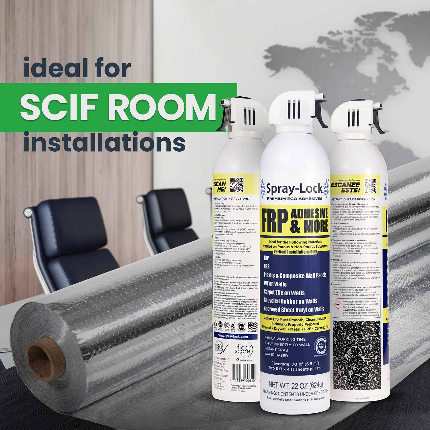 Spray-Lock FRP Eco-Friendly Spray Adhesive (6 cans winterpack