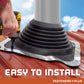 #8 Square EPDM Metal Roof Pipe Boot w/Install Kit, Black