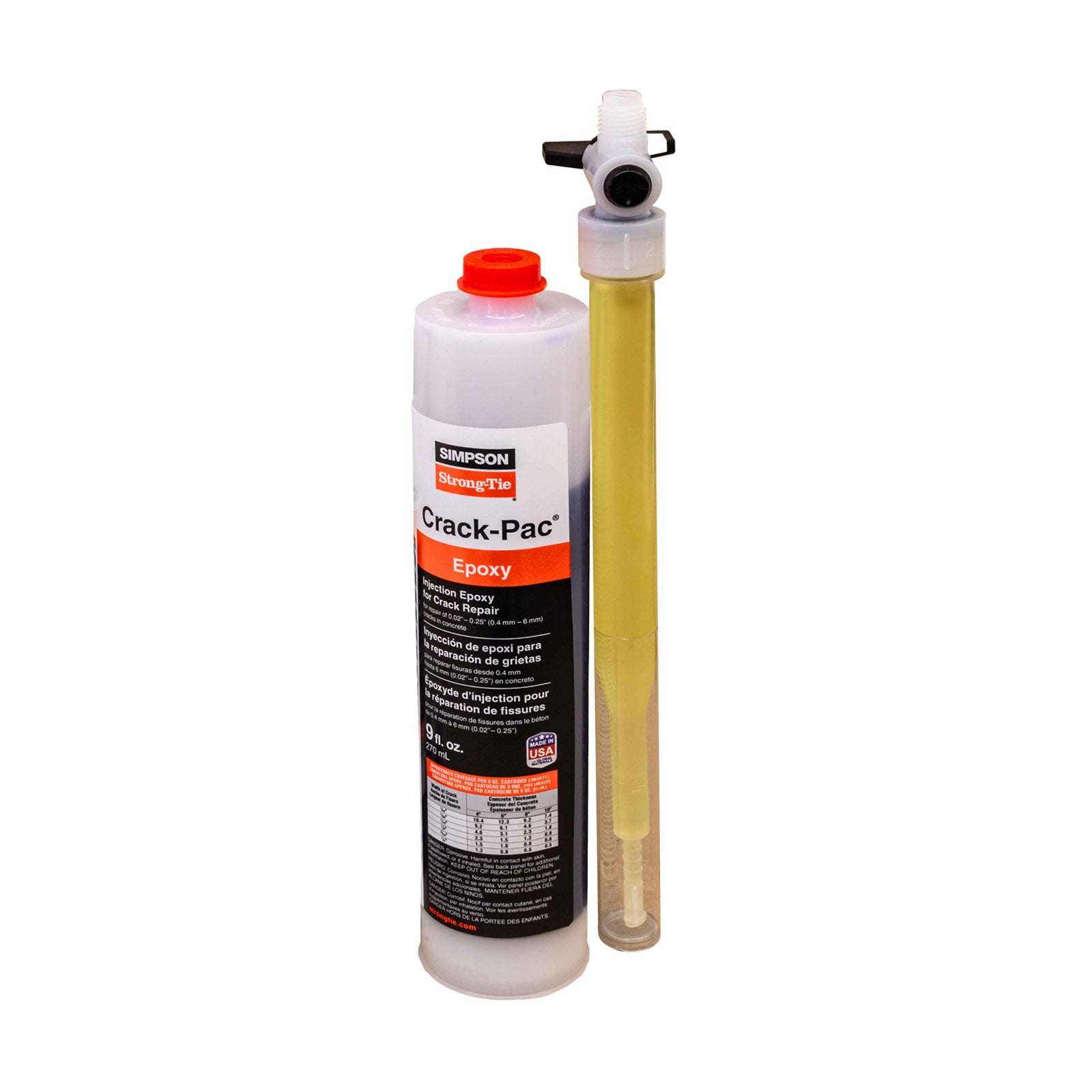 Simpson ETIPAC2G10 Crack-Pac Injection Epoxy - 9 Oz. Cartridge, Pkg 1 ...