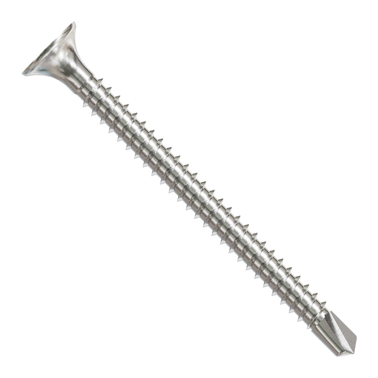 #8 x 2" Square Drive Self-Drilling Bugle-Head Screw - 410 Stainless Steel