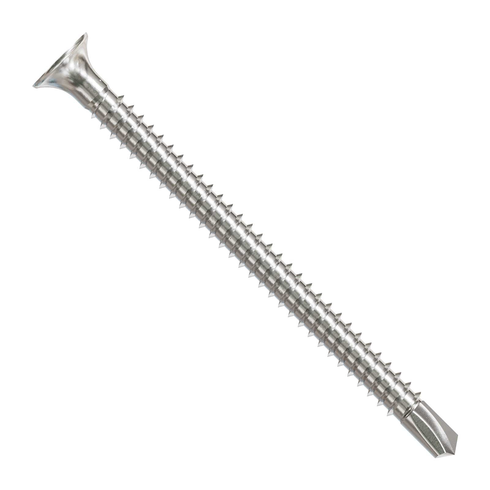 #10 x 2-1/2" Square Drive Self-Drilling Bugle-Head Screw - 410 Stainless Steel