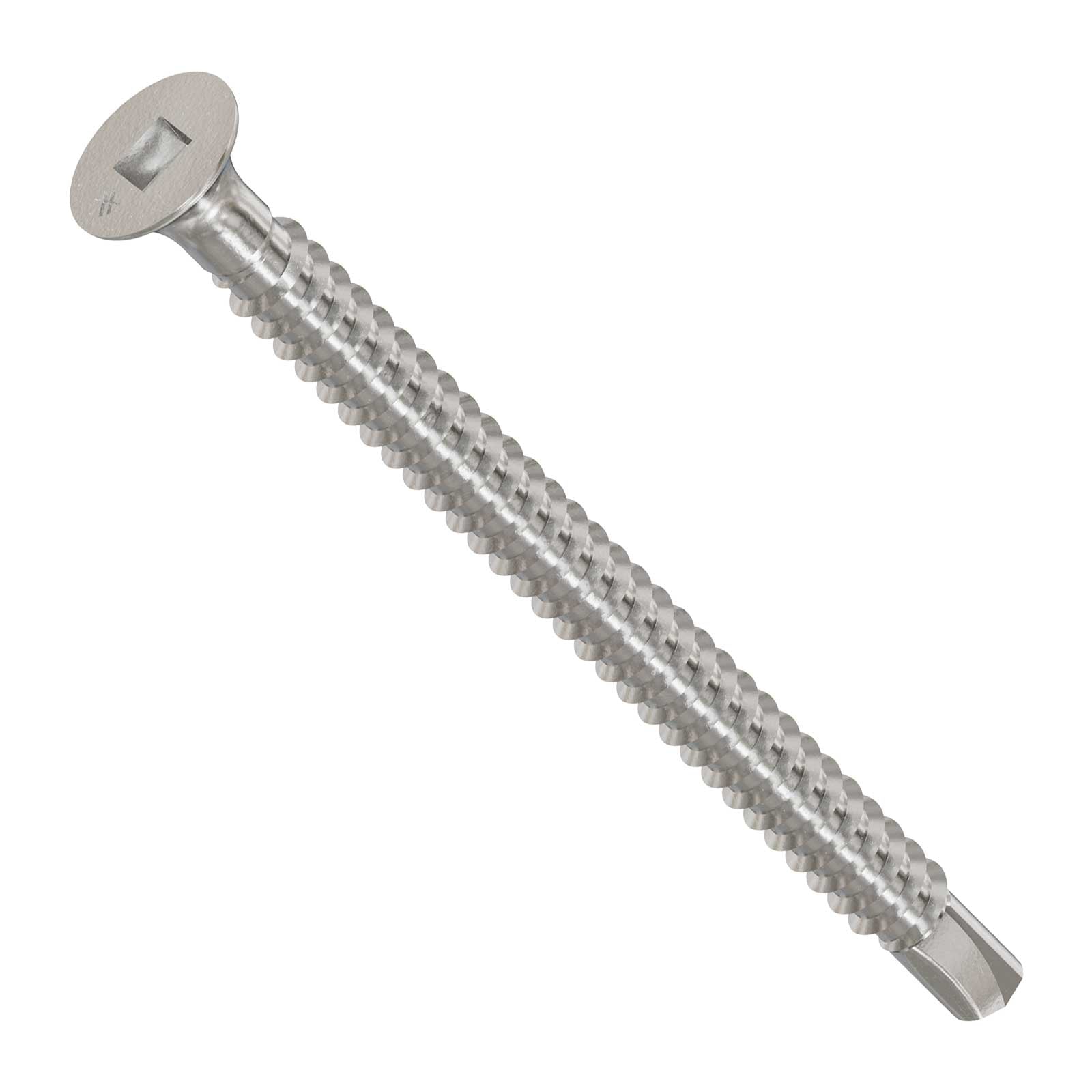 #10 x 2-1/2" Square Drive Self-Drilling Bugle-Head Screw - 410 Stainless Steel
