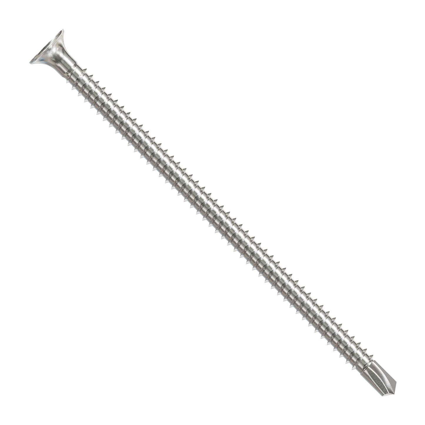 #10 x 3-1/2" Square Drive Self-Drilling Bugle-Head Screw - 410 Stainless Steel